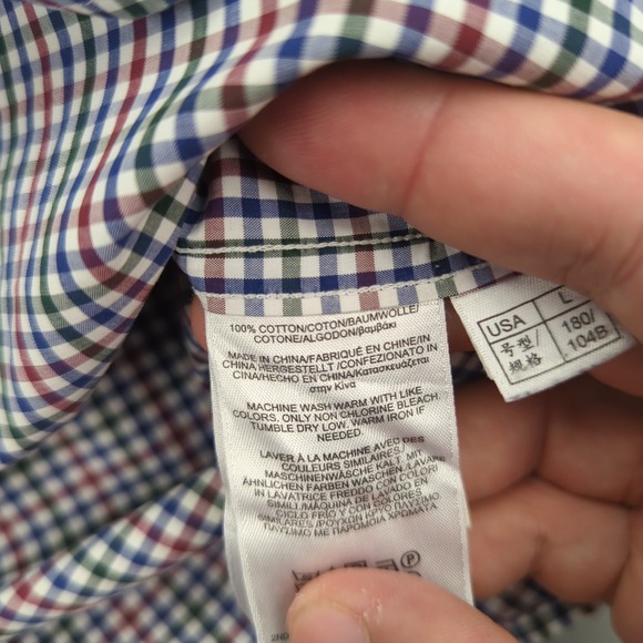 Brooks Brothers Red Fleece Mens Large Button Down Gingham Check LS Shirt Lamb - Picture 9 of 15